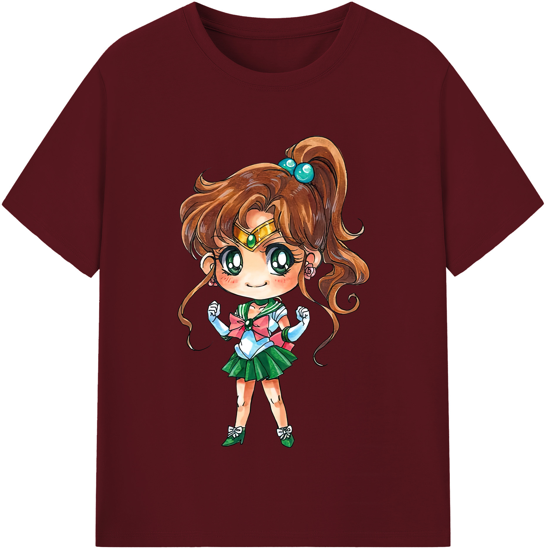 （画像用） 美少女戦士セーラームーン 木野 まこと きの まこと Sailor Moon Kino Makoto （セーラージュピター；Sailor Jupiter） 綿100％半袖Tシャツ（フロントプリント）